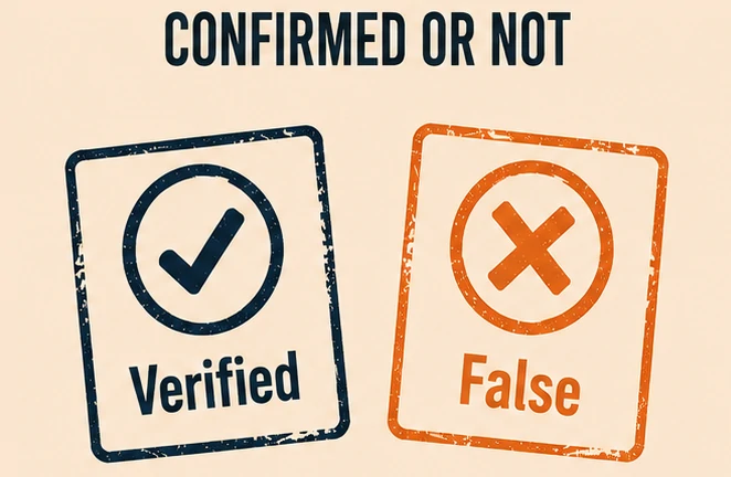 Fact check illustration marking what is confirmed and what is commonly misunderstood about the Claude watermark