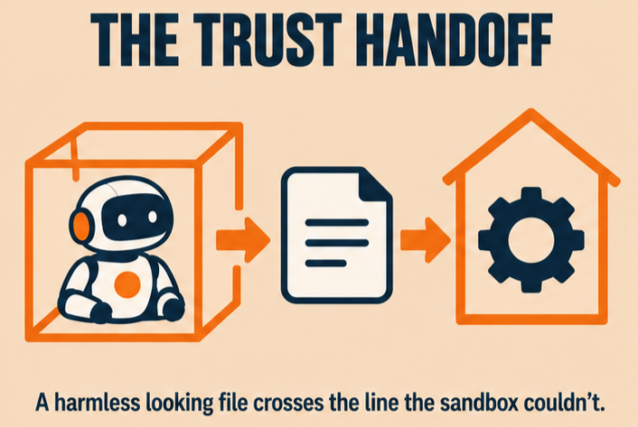 how the AI coding agent vulnerability trust handoff works