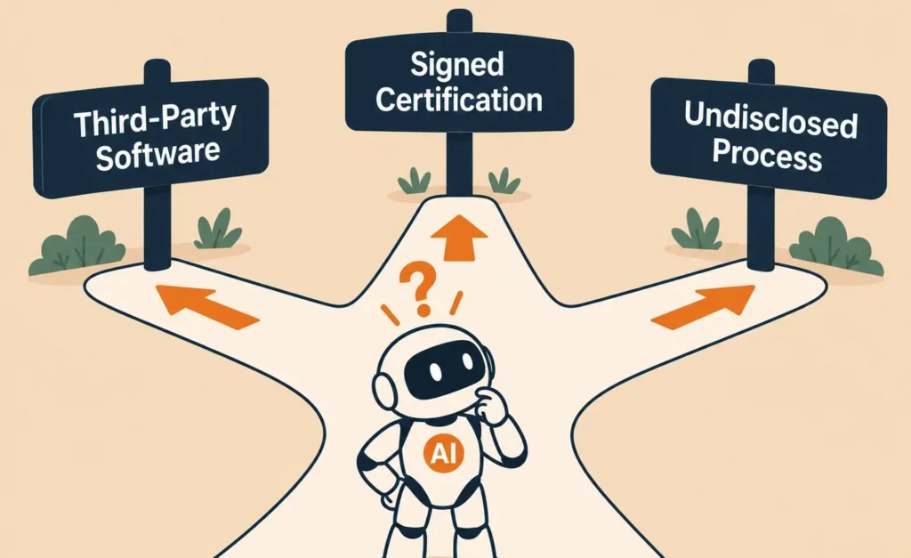 three systems schools use for AI detection third-party software, certification, or undisclosed process